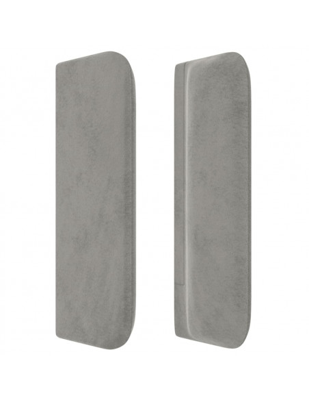 Testiera ad Orecchio Grigio Chiaro 147x16x78/88 cm in Velluto