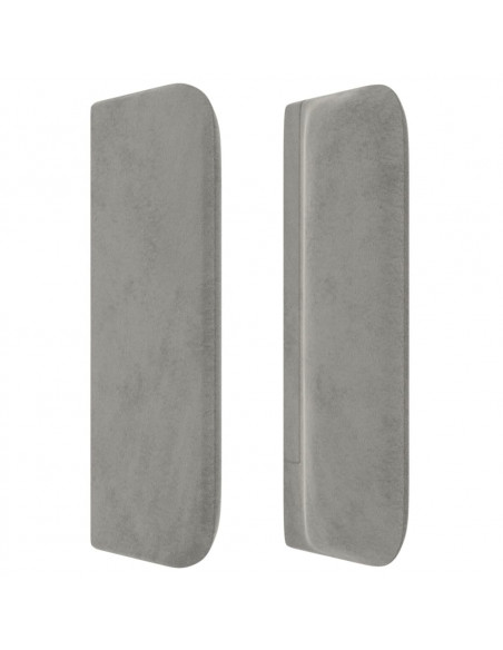 Testiera ad Orecchio Grigio Chiaro 163x16x78/88 cm in Velluto