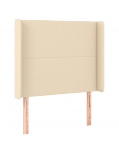 Testiera ad Orecchio Crema 83x16x118/128 cm in Tessuto 2