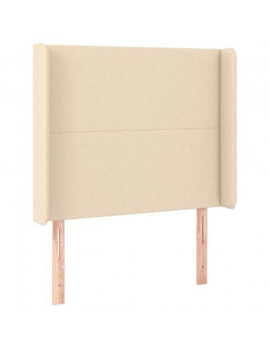 Testiera ad Orecchio Crema 83x16x118/128 cm in Tessuto