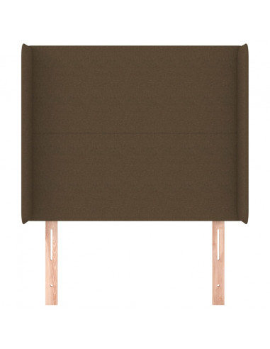 Testiera ad Orecchio Marrone Scuro 103x16x118/128 cm in Tessuto