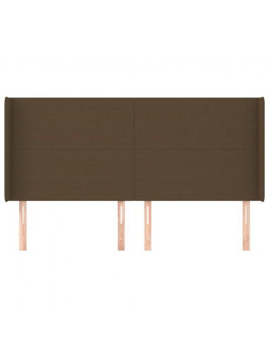 Testiera ad Orecchio Marrone Scuro 203x16x118/128 cm in Tessuto