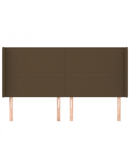 Testiera ad Orecchio Marrone Scuro 203x16x118/128 cm in Tessuto
