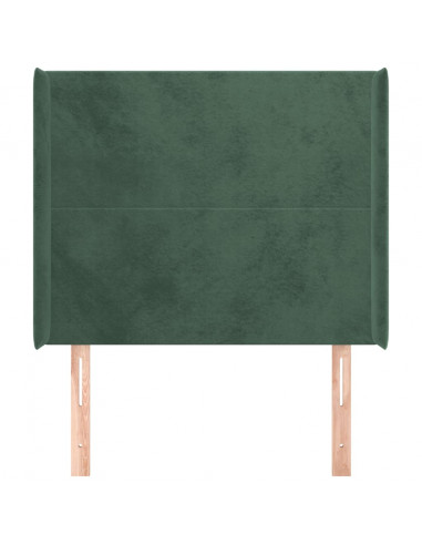 Testiera ad Orecchio Verde Scuro 103x16x118/128cm in Velluto