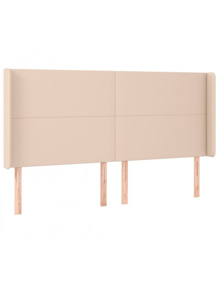 Testiera ad Orecchio Cappuccino 203x16x118/128 cm in Similpelle