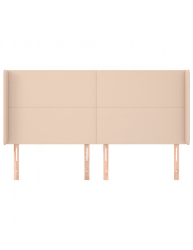 Testiera ad Orecchio Cappuccino 203x16x118/128 cm in Similpelle