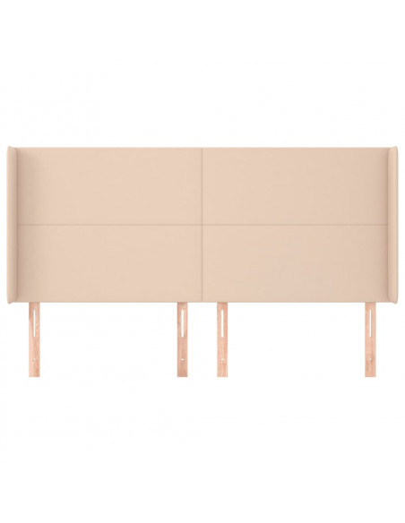 Testiera ad Orecchio Cappuccino 203x16x118/128 cm in Similpelle