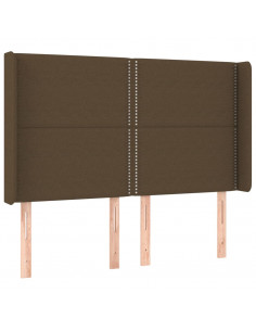 Testiera ad Orecchio MarroneScuro147x16x118/128cm inTessuto 2