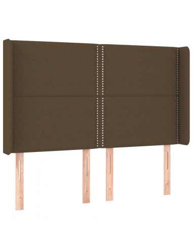 Testiera ad Orecchio MarroneScuro147x16x118/128cm inTessuto