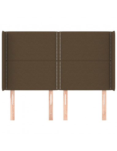 Testiera ad Orecchio MarroneScuro147x16x118/128cm inTessuto