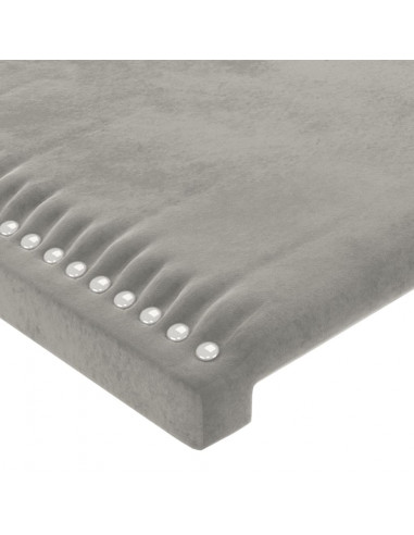 Testiera ad Orecchio Grigio Chiaro 103x16x118/128 cm in Velluto