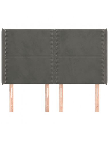 Testiera ad Orecchio GrigioScuro 147x16x118/128cm in Velluto
