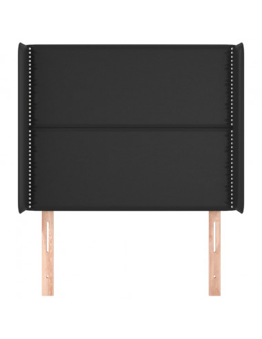 Testiera ad Orecchio Nera 83x16x118/128 cm in Similpelle