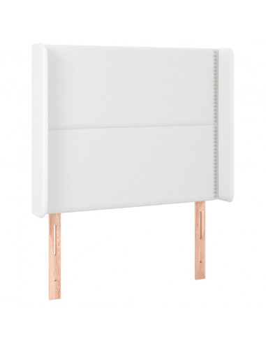 Testiera ad Orecchio Bianco 83x16x118/128 cm in Similpelle