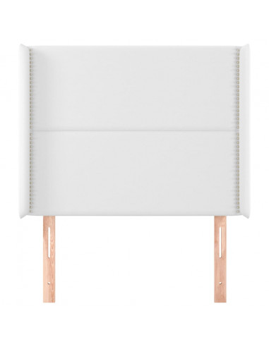 Testiera ad Orecchio Bianco 103x16x118/128 cm in Similpelle
