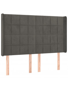 Testiera ad Orecchio GrigioScuro 147x16x118/128cm in Velluto 2