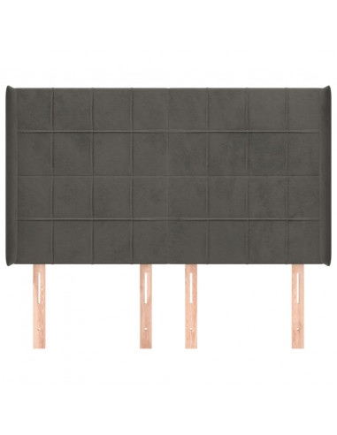 Testiera ad Orecchio GrigioScuro 147x16x118/128cm in Velluto