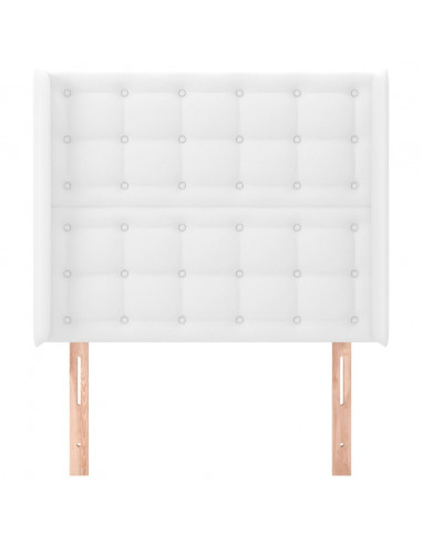 Testiera ad Orecchio Bianco 93x16x118/128 cm in Similpelle