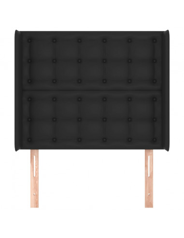 Testiera ad Orecchio Nera 103x16x118/128 cm in Similpelle