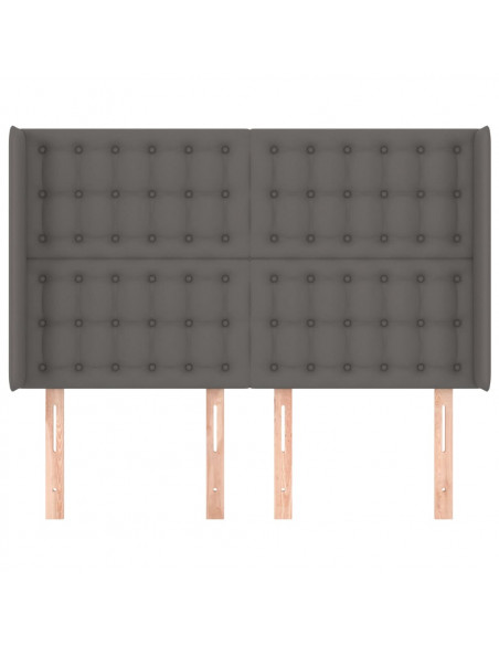 Testiera ad Orecchio Grigio 147x16x118/128cm in Similpelle