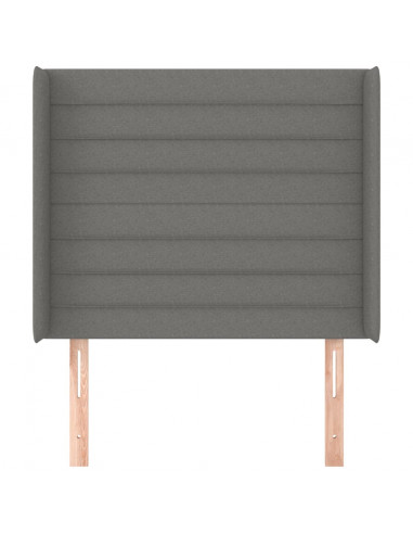 Testiera ad Orecchio Grigio Scuro 93x16x118/128 cm in Tessuto