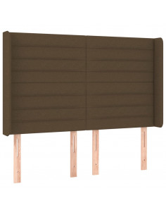 Testiera ad Orecchio MarroneScuro147x16x118/128cm inTessuto 2