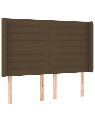 Testiera ad Orecchio MarroneScuro147x16x118/128cm inTessuto