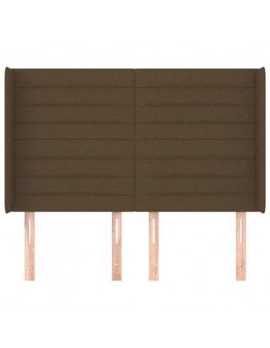 Testiera ad Orecchio MarroneScuro147x16x118/128cm inTessuto