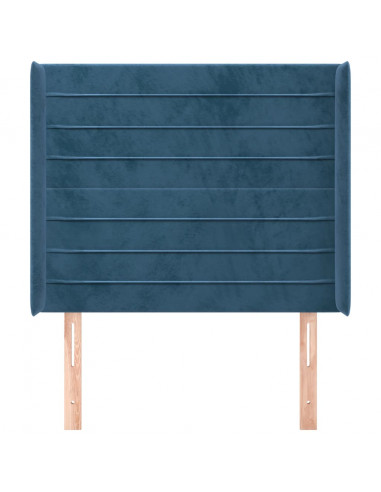 Testiera ad Orecchio Blu Scuro 103x16x118/128 cm in Velluto