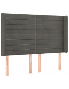 Testiera ad Orecchio GrigioScuro 147x16x118/128cm in Velluto 2