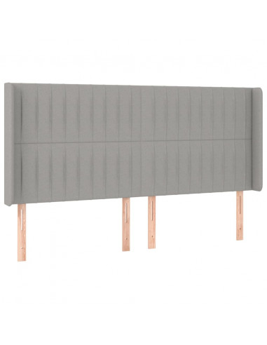 Testiera ad Orecchio Grigio Chiaro 203x16x118/128 cm in Tessuto