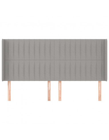 Testiera ad Orecchio Grigio Chiaro 203x16x118/128 cm in Tessuto