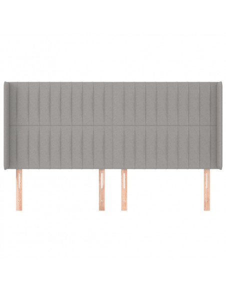 Testiera ad Orecchio Grigio Chiaro 203x16x118/128 cm in Tessuto