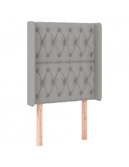 Testiera ad Orecchio Grigio Chiaro 83x16x118/128 cm in Tessuto
