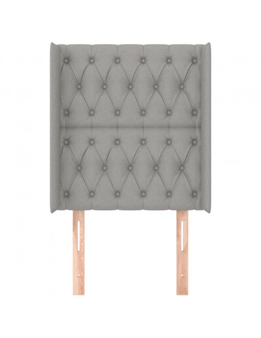 Testiera ad Orecchio Grigio Chiaro 83x16x118/128 cm in Tessuto