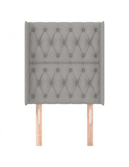 Testiera ad Orecchio Grigio Chiaro 83x16x118/128 cm in Tessuto