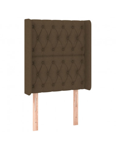 Testiera ad Orecchio Marrone Scuro 83x16x118/128 cm in Tessuto