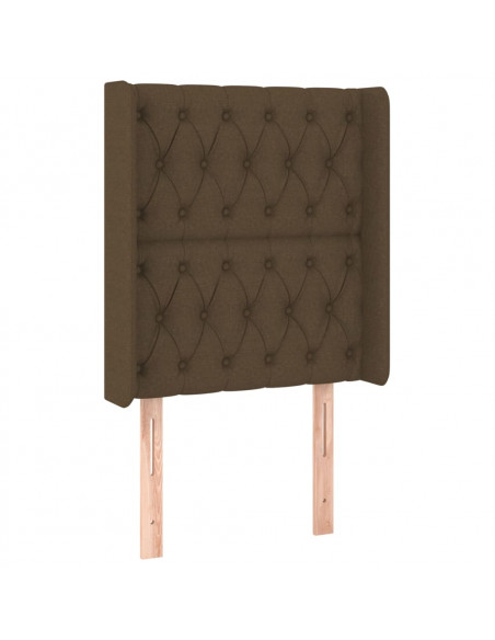 Testiera ad Orecchio Marrone Scuro 83x16x118/128 cm in Tessuto