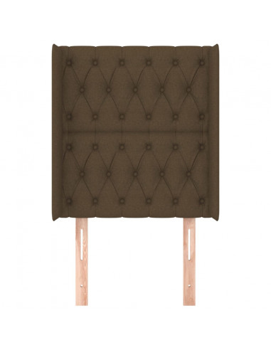 Testiera ad Orecchio Marrone Scuro 83x16x118/128 cm in Tessuto