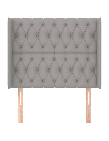 Testiera ad Orecchio Grigio Chiaro 103x16x118/128 cm in Tessuto