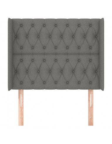 Testiera ad Orecchio GrigioScuro 103x16x118/128cm inTessuto