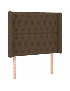 Testiera ad Orecchio Marrone Scuro 103x16x118/128 cm in Tessuto 2