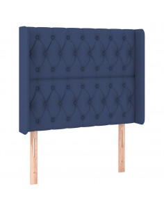 Testiera ad Orecchio Blu 103x16x118/128 cm in Tessuto 2