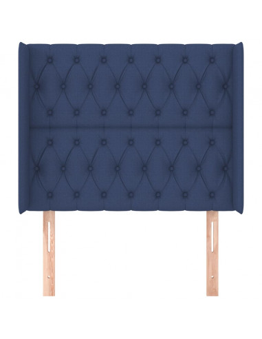 Testiera ad Orecchio Blu 103x16x118/128 cm in Tessuto