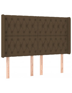 Testiera ad Orecchio MarroneScuro147x16x118/128cm inTessuto 2