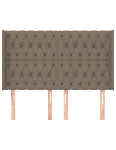 Testiera ad Orecchio Tortora 147x16x118/128 cm in Tessuto