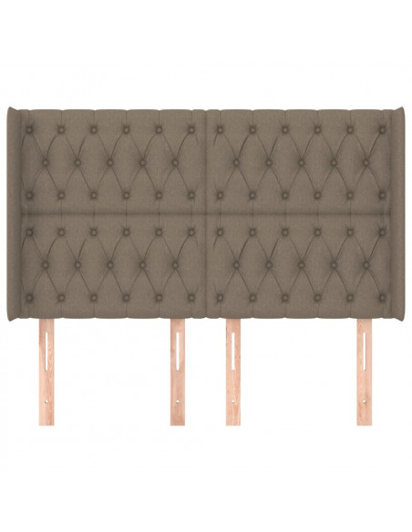 Testiera ad Orecchio Tortora 147x16x118/128 cm in Tessuto