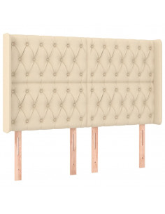 Testiera ad Orecchio Crema 147x16x118/128 cm in Tessuto 2