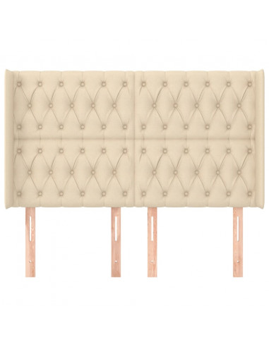 Testiera ad Orecchio Crema 147x16x118/128 cm in Tessuto