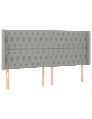 Testiera ad Orecchio Grigio Chiaro 203x16x118/128 cm in Tessuto